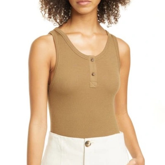 Vince Henley Rib Tank In Timber - Picture 3 of 5